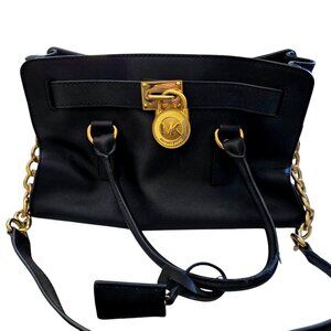 Michaek KORS Hamilton East-West Satchel BLack Saffiano Leather